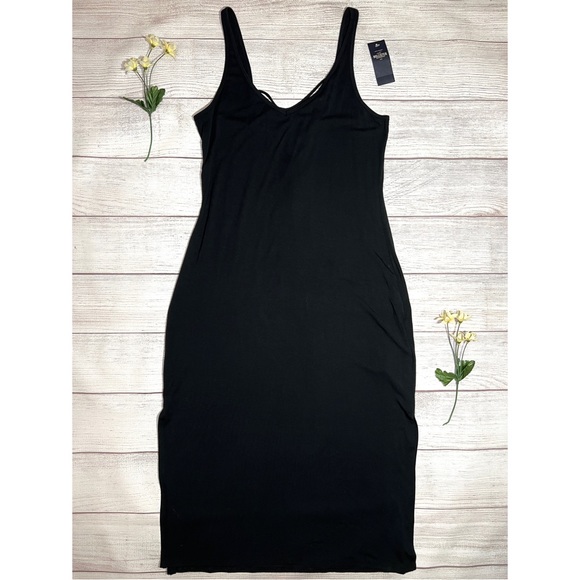 HOLLISTER Soft V-Neck Strappy Tie Back Midi Dress - Picture 4 of 14